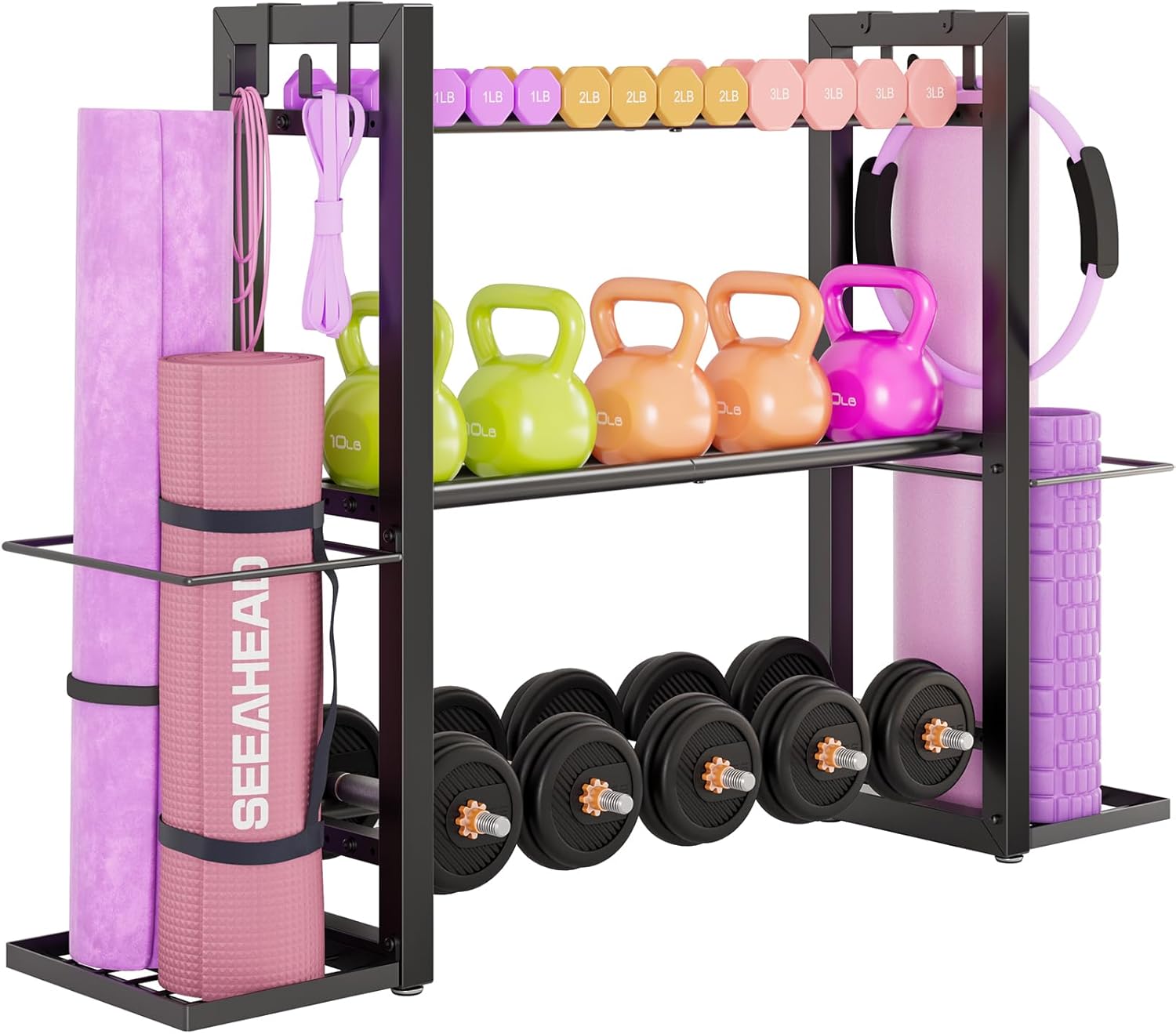 Heavy Equipment Paint - 3-Tier Adjustable Dumbbell Rack, Heavy Duty