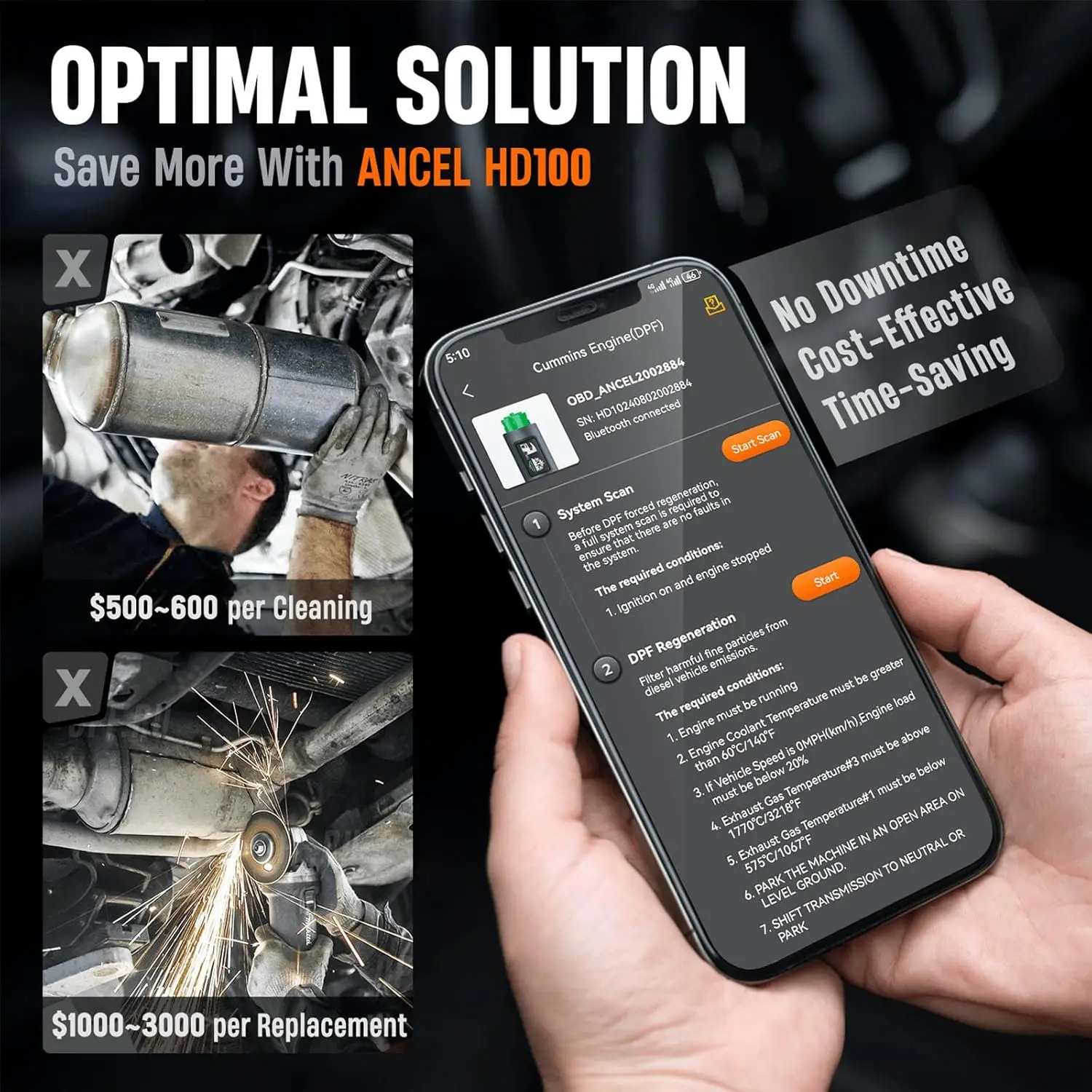 ancel HD100 DPF Reset Full Sys - đánh giá và giá Heavy Equipment Diagnostic Tool