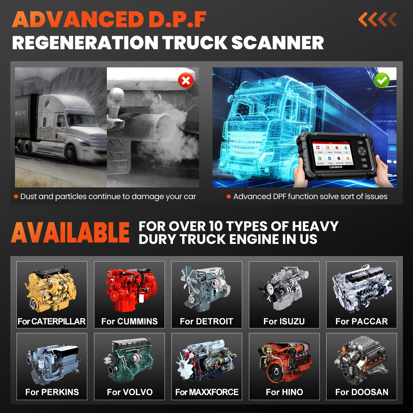 LAUNCH CRP129 HD Elite 24V Hea - đánh giá và giá Heavy Equipment Diagnostic Tool