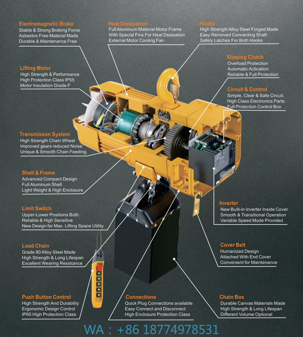 1 Ton 2Ton 3Ton 5 Ton M5 Elect - đánh giá và giá Electric Chain Hoist